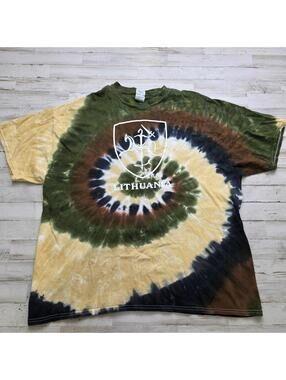 Lithuania Tie Dye T-Shirt Men's 2XL - Cotton